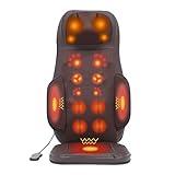 NIGORIY Massagematte Ganzkörpermassage, Shiatsu Massagesitzauflage mit 42℃ Wärme, 4 Vibrationsmotoren Massageauflage, 3 Arten Massage-Modus 3 Stufen Geschwindigkeiten