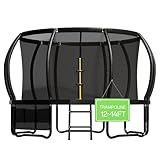 Flamaker Trampolin Outdoor, Ø 366/427cm Gartentrampolin mit Netz, TÜV Rheinland GS-Zertifikat, Bodenanker, Stabile Rahmenkonstruktion, Wetterfest und rostfrei, Trampolin Outdoor Kinder & Erwachsene