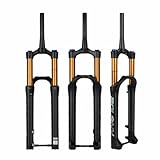 BSFHQS 27.5/29 Zoll Mountainbike Federgabel, 120 PSI Luftdruck, 160mm Federweg, 1-1/2' Konische Vorderradgabel, Scheibenbrems, Steckachse 15x110mm, Dämpfungseinstellung(Black,27.5')