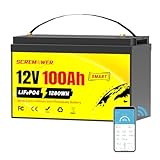 12V 100AH LiFePO4 Batterie Bluetooth Gruppe 31 Max 1280W Leistung Schutz vor niedrigen Temperaturen Wiederaufladbare Deep-Cycle-Lithium-Batterie Ideal für Solaranlagen, Netzunabhängig, Marine, Kajak