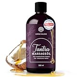 GRÜNE VALERIE® XXL 500 ML Tantra - Massageöl - mit fruchtigem Kokos - |[DERMATEST: EXELLENT] - Relax! | Qualitäts Öl aus Italien