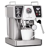 Klarstein 1,8 L Siebträgermaschine für 2 Tasse Kaffee, Mini Espressomaschine mit Milchschäumer, 19 Bar Siebträger Kaffeemaschine Klein, Gute Espresso Kaffeemaschine, Edelstahl-Espressomaschinen 1350 W