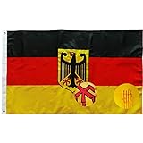 Deutschland Fahne mit adler 90 x 150 cm Deutsche Flagge mit Messing-Ösen 210D Nylon-Material mit Genähten Streifen Premium Flaggen für Draußen und Drinnen