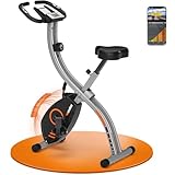 Wenoker Ergometer Heimtrainer Fahrrad klappbar, Heimtrainer 16 Magnetische Widerstandsstufen mit APP, Fitness Indoor Fahrrad für Zuhause mit LCD Monitor, Handpulsmessung Komfort-Sattel