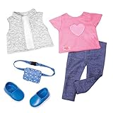 Our Generation BD30394Z Toy Puppen Outfit Auf Reisen mit Bauchtausche, Einfarbig, Bunt, for A 18 inch / 46 cm Doll