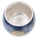 OSALADI Vergoldete Silber Teeschale aus Keramik mit Farbfenster Emaillierte Zarte Teetasse für Zuhause und Büro