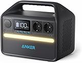 Anker 535 Kompakte Power Station (Powerhouse 512Wh), Tragbare Stromgenerator 512Wh 500W 7-Anschlüsse Stromerzeuger für Draußen, 2 AC-Anschlüsse, 60W USB-C PD Port, LED Licht (Generalüberholt)