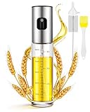 MRUN BONE Ölsprüher für Speiseöl, 100ml Sprühflasche Öl, Glas Öl Zerstäuber Küche Ölsprühflasche Heißluftfritteuse, Oil Sprayer mit Skala & Trichter, Ölspray für ÖI & Essig 100% BPA frei
