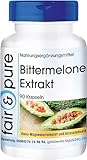 Fair & Pure Bittermelone Extrakt 500mg, 90 Kapseln, mit Chrom, Nahrungsergänzungsmittel vegan ohne Magnesiumstearat, in Deutschland hergestellt