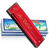 Mundharmonika C-Dur Harmonica,10 Löcher mundharmonika Diatonisch,Major Blues Harmonika,Mundharmonika,Student, Fortgeschrittene und Anfänger mit Etui
