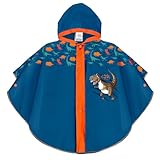 PERLETTI Regen Poncho Reflektierend für Kinder - Bunte Regenmantel Kleinkind Kindergarten 3 4 5 6 Jahre - Regenponcho Regencape Blau Kleine Jungen Mädchen (3-6 Jahre, Dinosaurier)