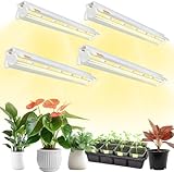 Niello 4Pack T5 Pflanzenlampe, 42cm LED Grow Lampe für Zimmerpflanzen Vollspektrum, 660nm/3000K/6000K Pflanzenlicht mit Reflektor/Daisy Chain fur Aussaat, Gewaechshaus, Grow Shelves