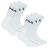 FILA 6 Paar Socken, Frottee Tennissocken mit Logobund, Unisex (2 x 3er Pack) (Weiß, 43-46 (9-11 UK))