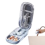 Tablettenteiler für kleine und große Tabletten: Tablettenschneider mit Aufbewahrungsfach | tragbarer Medikamententeiler | für die Hälfte und das Viertel der Pillen für Person