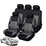 WFYBMB Autositzbezüge für Mazda 2 2019-2022, Autositzauflage Airbag Geeignet Innenraum Protectors Accessories Auto Tuning Atmungsaktiv Rutschfester Bequem,B-Grey