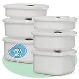 Hausfelder Mikrowellengeschirr Set mit Deckel, 2 x 1 Liter, 2 x 1,5 Liter, 2 x 2 Liter, Kunststoff, BPA-frei (Weiß, Schüsseln 1/1,5/2 Liter (6er Set))