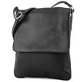 modamoda de T34 Damen Nappaleder Umhängetasche, handmade in Italy (B-Ware Schwarz)