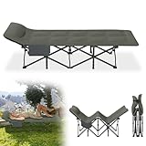 XMTECH Feldbett Klappbar Campingbett Gästebett mit einem extra-weichen Kopfkissen Faltbar Camping Reisen Bett mit Transporttasche, Feldbetten für Camping Outdoor Reisen Büro Indoor