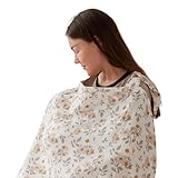 TILLYOU Stilltuch für Unterwegs 70x100 cm Musselin Stillschürze Stillschal 100% Baumwolle Nursing Cover Breastfeeding Cover, Gelber Jasmin