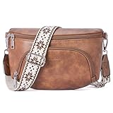MUIIKOLA Kleine Damen Umhängetaschen, Bauchtasche Damen Crossbody Bag Damen Veganes Leder Crossbody Bag Damen,RFID Blockierung Kartenschlitz Brusttasche mit Verstellbar Abnehmbar Breiter Gurt