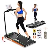 TODO Laufband für Zuhause mit Neigung, 2.5HP Walking Pad, Elektrisches Klappbares Laufband 1-12 km/h, Laufband Schreibtisch mit Fernbedienung und App, LCD-Anzeige