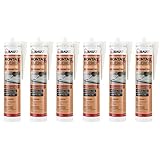 6x dubaust AMK24 Universal Montagekleber Holz Styropor Stein Zierleisten überstreichbar Acrylatklebstoff 511g Kartusche Weiss