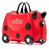 Trunki Handgepäck und Kinderkoffer zum Draufsitzen | Kinder Risen Geschenk für Mädchen und Jungen | Trolley Harley Marienkäfer (Rot)