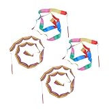 Milisten 4Stücke Teiliges Bunte Rhythmische Gymnastikbänder für Tanzstreamer für Twirling Chinesischen und Orientalischen Tanz für Training und Übungen