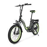 windlinks Elektrofahrrad, 20 Zoll Fatbike E Bike mit 12.5Ah abnehmbarem Akku, 250W Motor, APP, Elektro Fahrrad Max.Reichweite bis zu 80KM (3.0“)