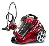 CARRERA Staubsauger rot [Zyklonstaubsauger] Vacuum Cleaner - Bodenstaubsauger - Staubsauger mit Kabel - Kleiner Staubsauger - 800W - Staubsauger Hepa Filter - Staubsauger hohe Saugkraft - beutellos