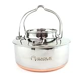 Eagle Kesselkanne 0.7 L - Edelstahl, Silber, 0.7 Liter, Klassisch, Benutzbar mit Gaskocher und offenem Feuer, verkupferter Boden für effiziente Wärmeübertragung
