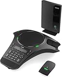 Snom C620 Schnurloses DECT Konferenztelefon - Konferenzmikrofon & Konferenzlautsprecher mit 2 kabellosen Mikrofonen, 50m Reichweite, 24h Gesprächszeit, Erweiterbar, Schnurloses Telefon