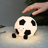 Ainiv Fußball Nachtlicht, Soft Silikon Touch LED-Lampe mit Dimmbarkeit und Timer, Tragbare Wiederaufladbare Kinderzimmer Nachttisch-Schlafzimmer Tischdekoration Geburtstags