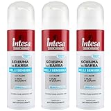 Intesa Pour Homme Rasierschaum für Herren, 300 ml, ohne Alkohol, weich und schützend, für empfindliche Haut, sanfte und komfortable Rasur (empfindliche Haut, 3 Einheiten)