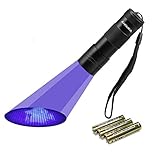 Vansky UV Taschenlampe Schwarzlicht 12 LEDs | Haustiere Urin Detektor für Eingetrocknete Flecken Ihrer Hunde, Katzen und Nagetiere | 3xAAA Batterien