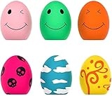 Quietschendes Spielzeug für Hunde, 6 PCS Rubber Bouncy Egg Balls mit Quietschspielzeug, Soft Latex Sound Toys interaktives Abrufspiel,Spielzeug zum Abholen von Spielbällen für Kleine Welpen Hunde