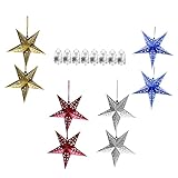 NOLITOY 8 Stück Hängende Sternenlichterkette Teilig Leuchtende Anhänger Batterien für Kreative Dekoration Schlafzimmer Wohnzimmer Cafés Festen