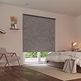 Verdunkelungsrollo Ancona, Tweed-Effekt, Kollektion Must – Grau – L 124 x H 250 cm