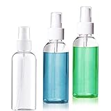 3 Stück 50ml Sprühflasche Transparente Leer Feinen Nebel Sprühflasche Reise Zerstäuber Klein Plastik Nebel parfümzerstäuber Sprayflasche für Wasser Alkohol