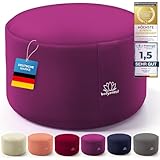 Body & Mind® Yogakissen Meditationskissen Boden Sitz-Kissen Polster für Meditation & Yoga; waschbarer Bezug und atmungsaktiver Premium Füllung; 18 cm Sitzhöhe (Violett)