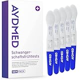 5 x Aydmed Profi Frühschwangerschaftstest | Ultra-Empfindlicher Schwangerschaftstest zum Nachweis der Schwangerschaft im Urin | Genauigkeit über 99% | Test 6 Tage vor Ausbleiben der Periode
