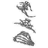 Haarspange mit Kralle für Halloween - Haarspangen für lange Haare, 3er-Set mit robustem Griff, tragbar, für Frauen, Reisebegeisterte, Fitness, Masken, Festivals im Freien