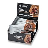 edubily nutrition® Chunky Protein Riegel - 12 x 45g - 30% Protein - Mit Protein-Crispies - Ohne Zuckerzusatz & ohne Sucralose - Mit Stevia & Maltit - Chocolate Brownie Geschmack - 540 g
