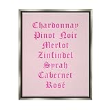 Stupell Industries lulusimonSTUDIO Kunstdruck auf Leinwand, gerahmt, Motiv Chic Pink Wine List, gerahmt