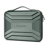 MOSISO 13-13,3 Zoll Laptop Hülle mit Griff, Wasserdicht Stoßsicher Schützende Symmetrisch Trapezoid Eva Computertasche Tragetasche Kompatibel mit MacBook Air/Pro 13,3, Dell XPS 13, Antikes Grün