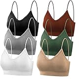 Generisch Spitzen Top Kamisol gepolsterte Sport-BH 6 Schlaf-BH Stück Nahtlose Andere Bequemer Und Bequemer Mannschaftshals … (Multicolor, M)
