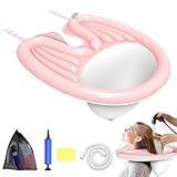 Gobesty Aufblasbares Haarwaschbecken, Mobiles Shampoo Waschbecken, Faltbares Haarwaschbecken, Tragbares Haarwaschwanne Waschbecken mit Luftpumpe und Drainage für Behinderte, ältere, Schwangere