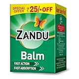Zandu Schmerz Balsam 25 ml - Ayurvedische Schmerzsalbe gegen Kopfschmerzen, Erkältung & Muskelschmerzen | Natürliche Salbe für schnelle Linderung mit Kajal Sticker