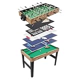 10-in-1 Tischfußballtisch mit 8 Stangen und 10 integrierten Spielen,Multifunktionstisch mit Fußball, Billard, Tischtennis und mehr, für zu Hause oder im Büro