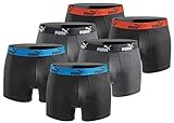 PUMA Boxershort 6er Pack Herren Basic Black Limited Edition - New Black Anthracite - Gr. XL